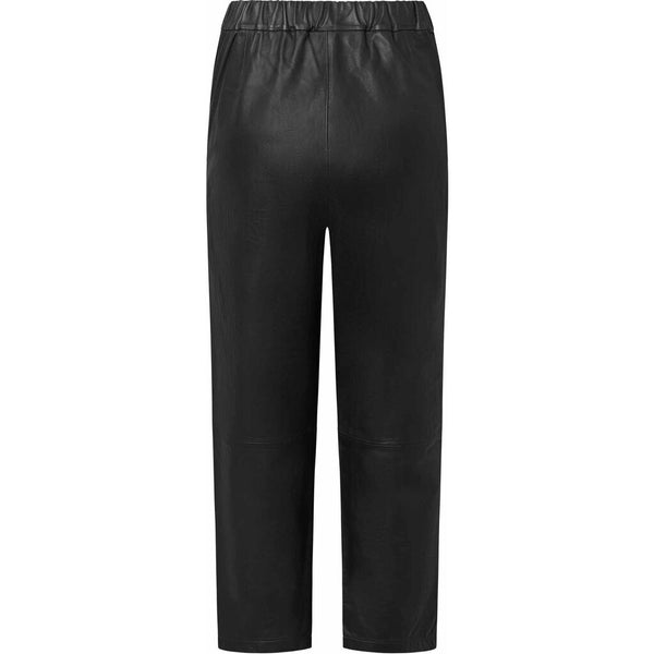 Depeche leather wear Leather pants decorated with pocket on front Pants 099 Black (Nero)