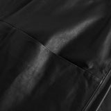 Depeche leather wear Leather pants decorated with pocket on front Pants 099 Black (Nero)
