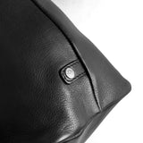 DEPECHE Leather shopper bag decorated with canvas crossbody strap Shopper 099 Black (Nero)