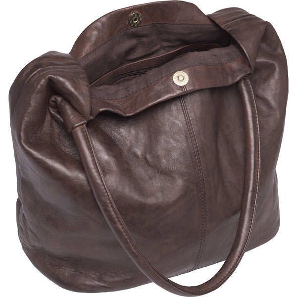 DEPECHE Leather shopper bag in a soft and wearable quality Shopper 068 Winter brown