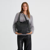 DEPECHE Leather shopper bag in a soft and wearable quality Shopper 099 Black