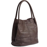 DEPECHE Leather shopper bag in a soft and wearable quality Shopper 106 Coffee