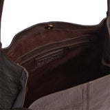 DEPECHE Leather shopper bag in a soft and wearable quality Shopper 106 Coffee