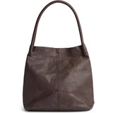 DEPECHE Leather shopper bag in a soft and wearable quality Shopper 106 Coffee
