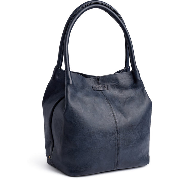 DEPECHE Leather shopper bag in a soft and wearable quality Shopper 285 Midnight Blue