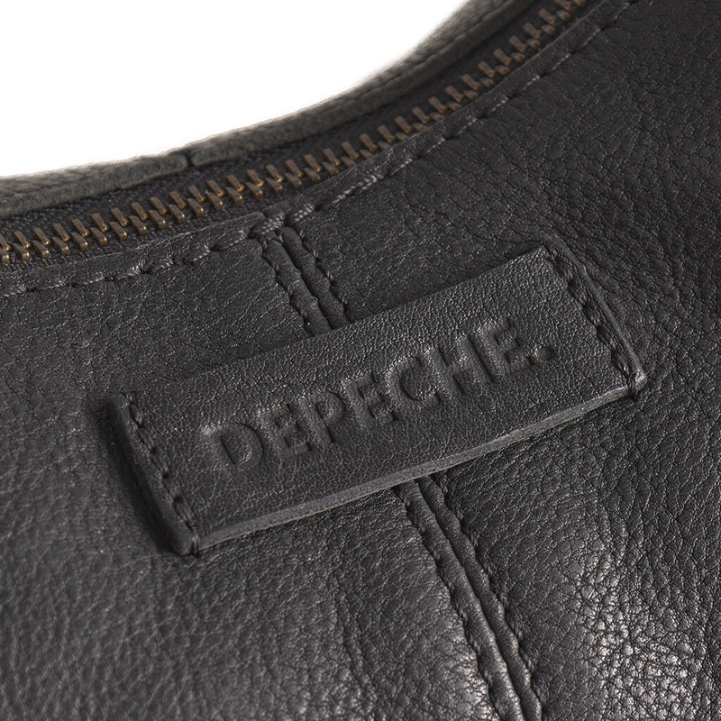 DEPECHE Leather shoulder bag decorated with beautiful rivets Shoulderbag / Handbag 099 Black (Nero)