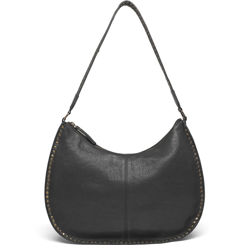 DEPECHE Leather shoulder bag decorated with beautiful rivets Shoulderbag / Handbag 099 Black (Nero)
