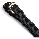 DEPECHE Leather waist belt with perforated design Belts 190 Black/Gold