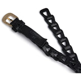 DEPECHE Leather waist belt with perforated design Belts 190 Black/Gold