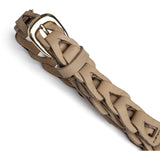 DEPECHE Leather waist belt with perforated design Belts 202 Vanilla