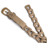 DEPECHE Leather waist belt with perforated design Belts 202 Vanilla