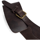 DEPECHE Leather waist belt with statement shape Belts 161 Dark brown
