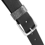 DEPECHE Leatherbelt decorated with rhinestone Belts 099 Black (Nero)