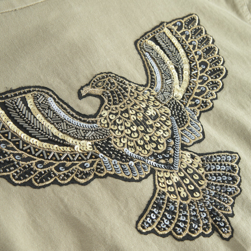 Depeche Clothing Lilly jacket decorated with a beautiful patch Jackets 011 Sand