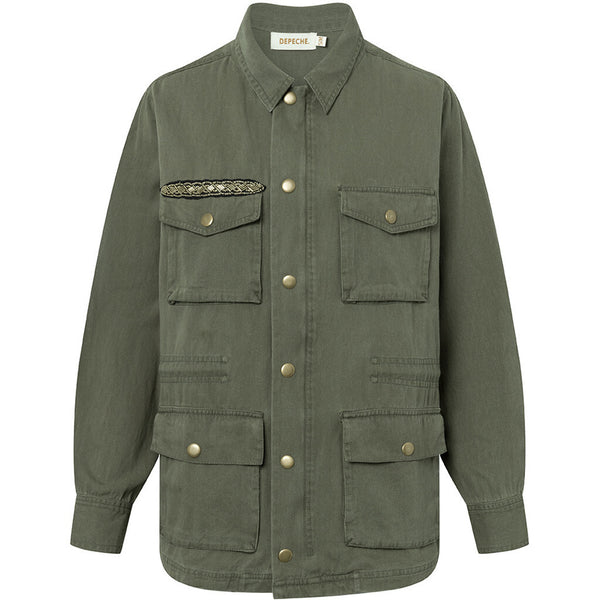 Depeche Clothing Lilly jacket decorated with a beautiful patch Jackets 054 Khaki (Visione)