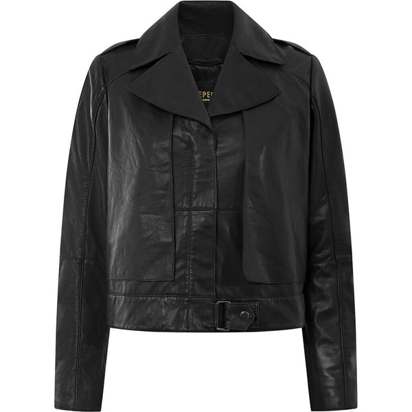 Depeche leather wear Lola biker jacket in soft leather Jackets 099 Black (Nero)