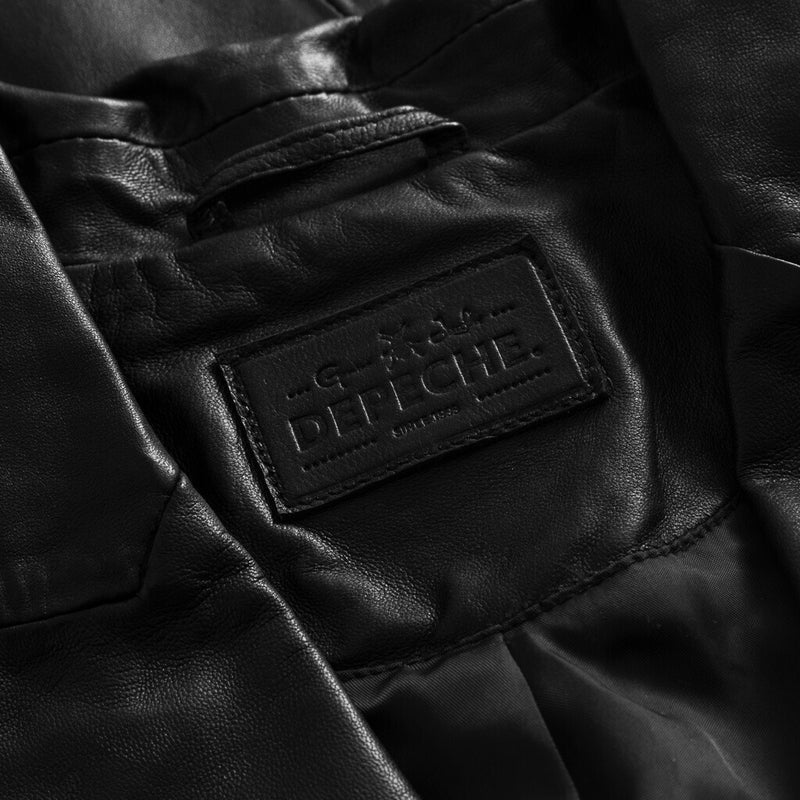 Depeche leather wear Long blazer jacket in soft leather Jackets 099 Black (Nero)