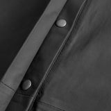 Depeche leather wear Long oversized leather shirt Dresses 099 Black (Nero)