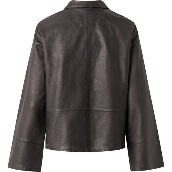 Depeche leather wear Loose leather shirt with understated details Shirts 175 Charcoal