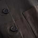 Depeche leather wear Loose leather shirt with understated details Shirts 175 Charcoal