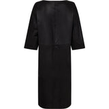 Depeche leather wear Lorenza leather dress with cute sleeve detail Dresses 099 Black (Nero)
