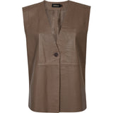 Depeche leather wear Lucindia leather vest Vest 020 Taupe