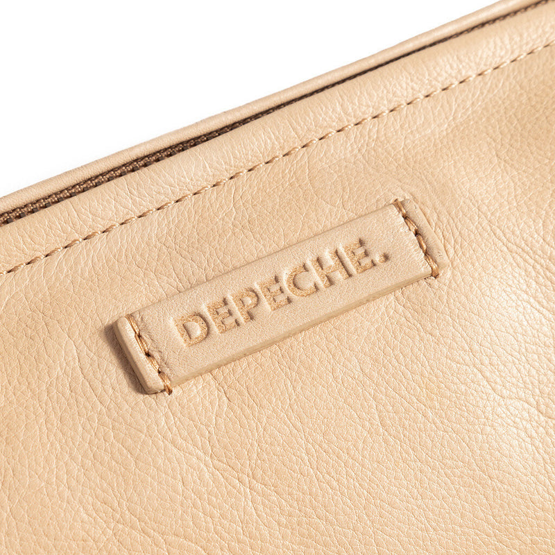 DEPECHE Medium crossover bag in a buttery soft leather quality Cross over 156 Camel