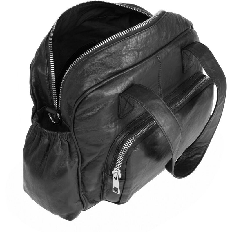DEPECHE Medium handbag in soft and nice leather quality Medium bag 099 Black (Nero)