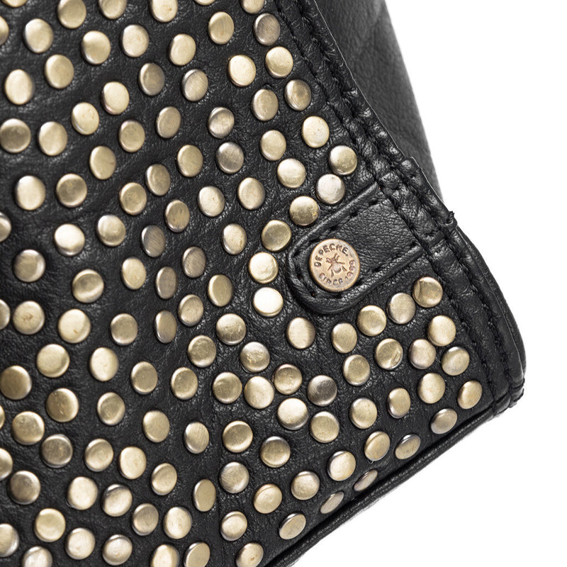DEPECHE Medium leather bag with rivets Shoulderbag / Handbag 099 Black (Nero)