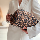 DEPECHE Medium leopard print cosmetic bag Accessories 082 Leopard