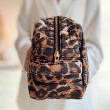 DEPECHE Medium leopard print cosmetic bag Accessories 082 Leopard