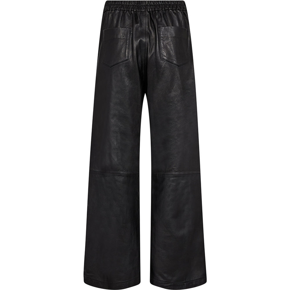 ミンティアWIDE EASY TROUSERS BLACK 25AW Mia_loose_fit_leather_pants-