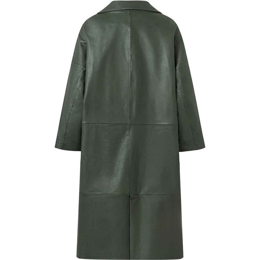 ジャケット・アウター vintage super long design leather coat Leather Jacket Women Long Women S Clothing Spring Solid