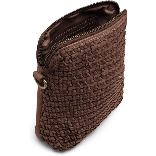 DEPECHE Mobile bag decorated with weaving Mobilebag 015 Brown
