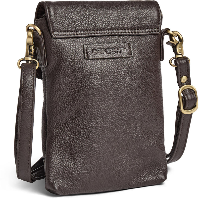 DEPECHE Mobile bag in soft leather Mobilebag 033 Mocca