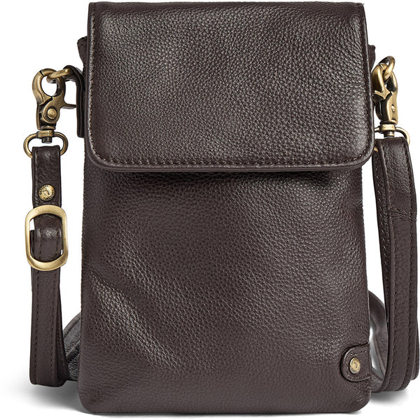 DEPECHE Mobile bag in soft leather Mobilebag 033 Mocca