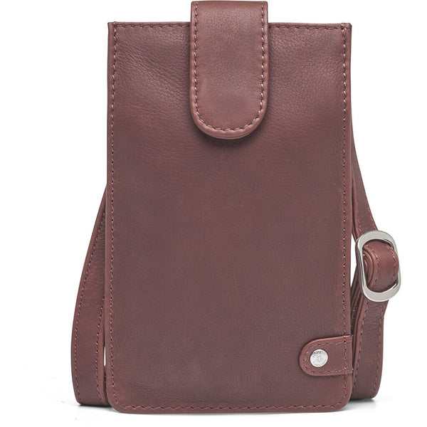 DEPECHE Mobile bag in soft leather and simple design Mobilebag 161 Dark brown