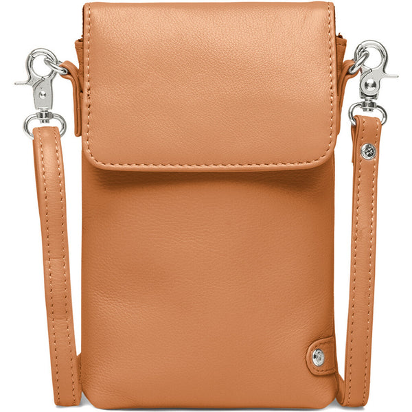DEPECHE Mobile bag in soft leather and timeless design Mobilebag 014 Cognac