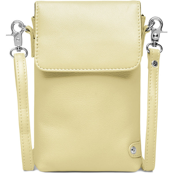 DEPECHE Mobile bag in soft leather and timeless design Mobilebag 060 Yellow