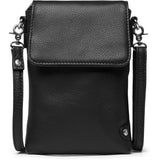 DEPECHE Mobile bag in soft leather and timeless design Mobilebag 099 Black (Nero)