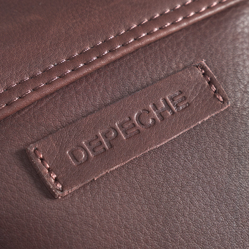 DEPECHE Mobile bag in soft leather and timeless design Mobilebag 161 Dark brown