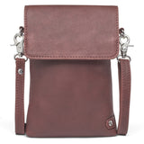 DEPECHE Mobile bag in soft leather and timeless design Mobilebag 161 Dark brown