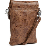 DEPECHE Mobile bag in soft leather and timeless design Mobilebag 289 Camel Snake