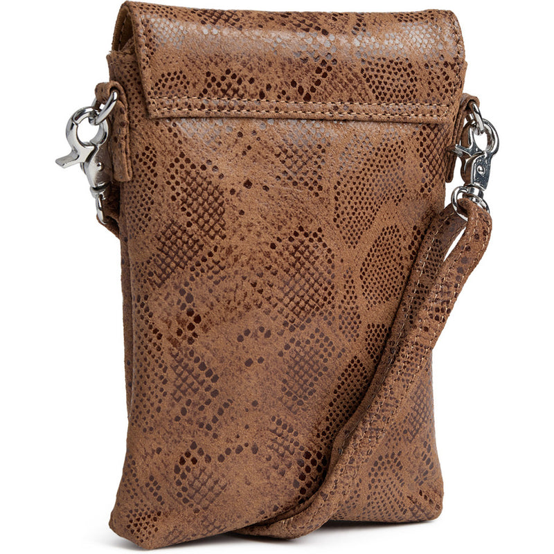 DEPECHE Mobile bag in soft leather and timeless design Mobilebag 289 Camel Snake