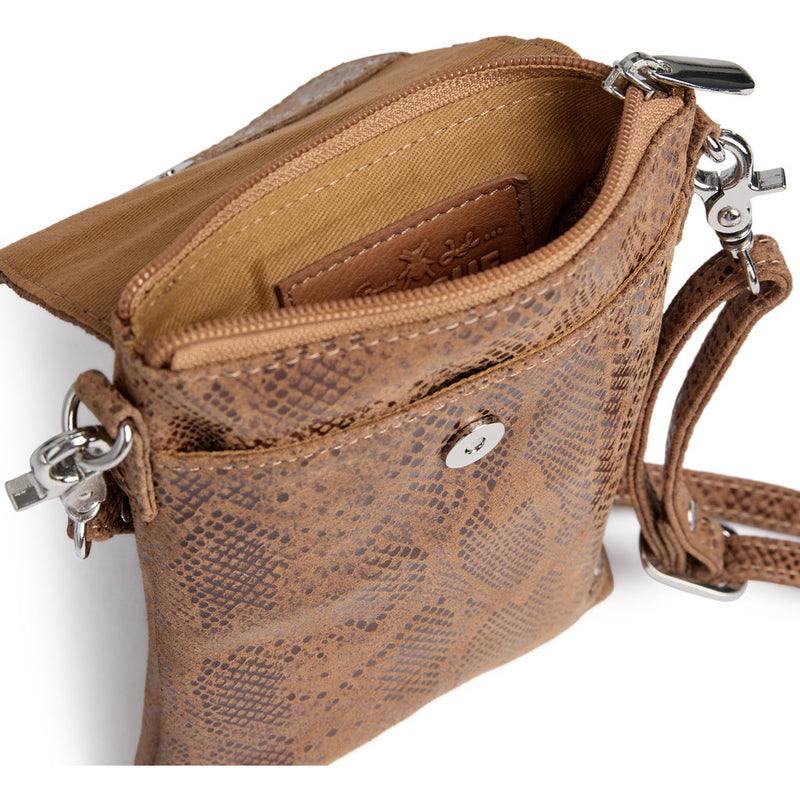 DEPECHE Mobile bag in soft leather and timeless design Mobilebag 289 Camel Snake