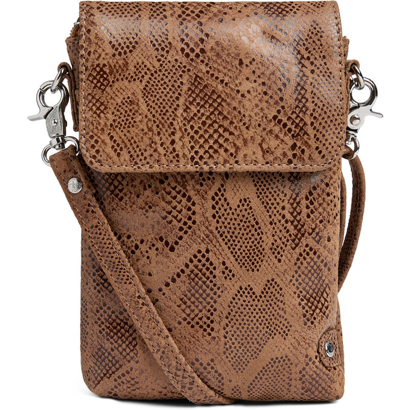 DEPECHE Mobile bag in soft leather and timeless design Mobilebag 289 Camel Snake