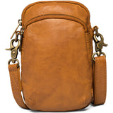 DEPECHE Mobile bag in soft vintage look leather Mobilebag 014 Cognac