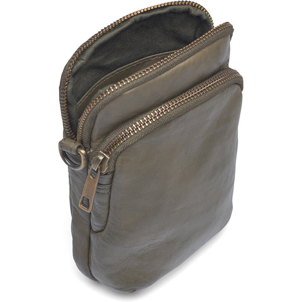 DEPECHE Mobile bag in soft vintage look leather Mobilebag 049 Army Green