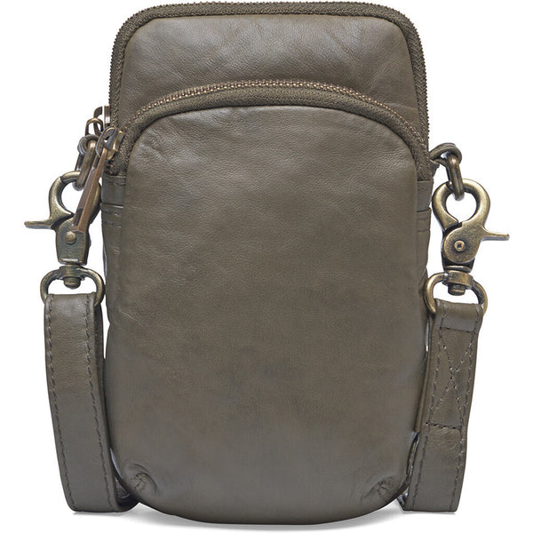 DEPECHE Mobile bag in soft vintage look leather Mobilebag 049 Army Green