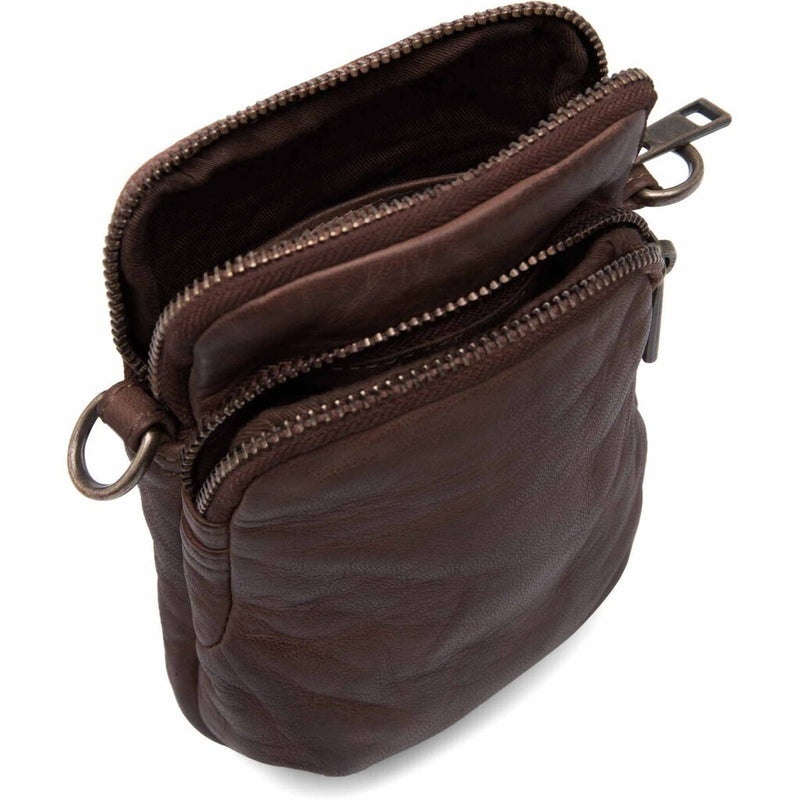 DEPECHE Mobile bag in soft vintage look leather Mobilebag 068 Winter brown